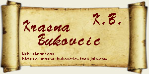 Krasna Bukovčić vizit kartica